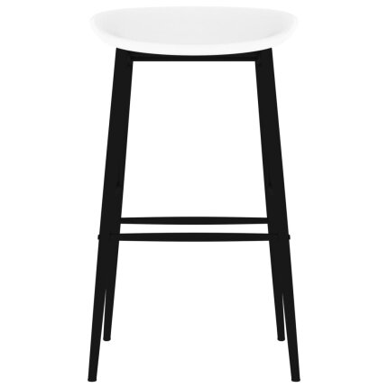 Ensemble Table mange debout Scandinave avec 6 tabourets - Blanc - Bois et métal 