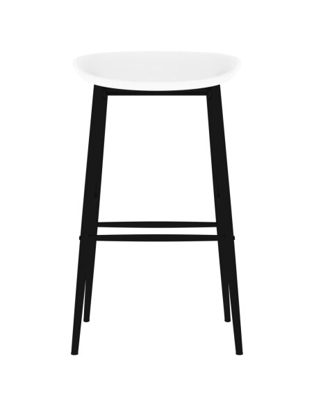 Ensemble Table mange debout Scandinave avec 6 tabourets - Blanc - Bois et métal 