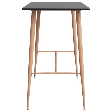 Ensemble Table mange debout Scandinave avec 6 tabourets - Noir - Bois et métal 