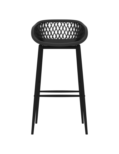 Ensemble Table mange debout Scandinave avec 6 tabourets - Noir - Bois et métal 