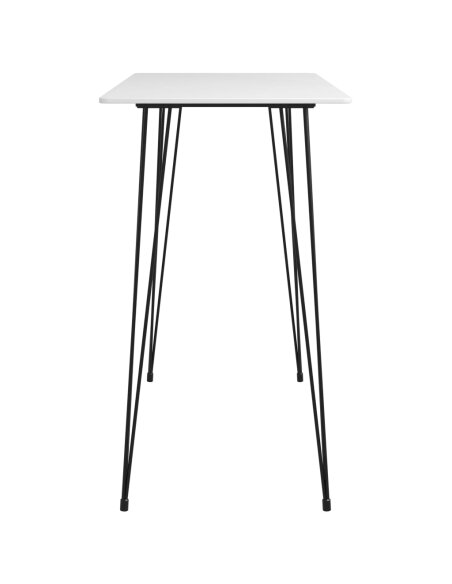 Ensemble Table mange debout Scandinave avec 6 tabourets - Blanc et gris - Bois et métal  Ensemble Table mange debout Scandinave avec 6 tabourets - Blanc et gris - Bois et métal