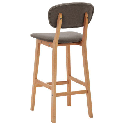 Tabourets de bar en lot de 2 en tissu Taupe