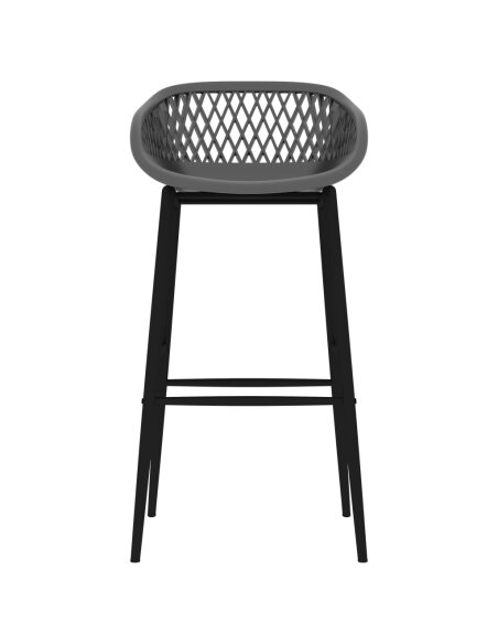 Ensemble Table mange debout Scandinave avec 6 tabourets - Blanc et gris - Bois et métal  Ensemble Table mange debout Scandinave avec 6 tabourets - Blanc et gris - Bois et métal