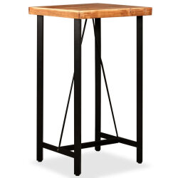 Ensemble Table mange debout Industriel avec 2 tabourets - Bois d'acacia massif et de récupération - Bois de récupération et acie 2