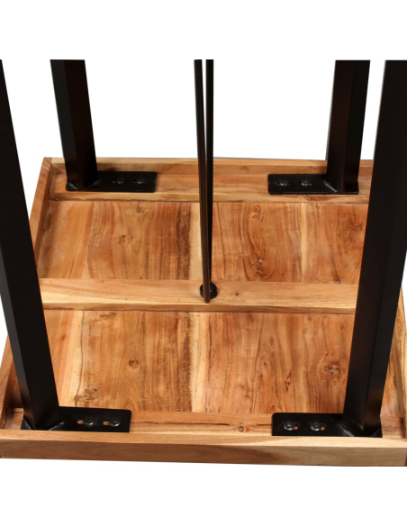 Ensemble Table mange debout Industriel avec 2 tabourets - Bois d'acacia massif et de récupération - Bois de récupération et acie