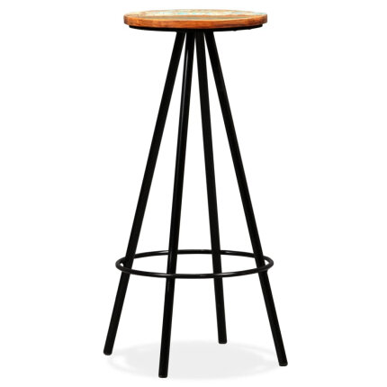 Ensemble Table mange debout Industriel avec 2 tabourets - Bois d'acacia massif et de récupération - Bois de récupération et acie