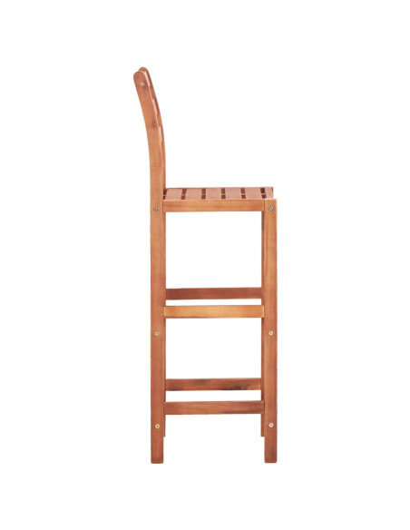 Chaise de bar campagne / chic en lot de 2 en bois d'acacia Brun  {attributes}