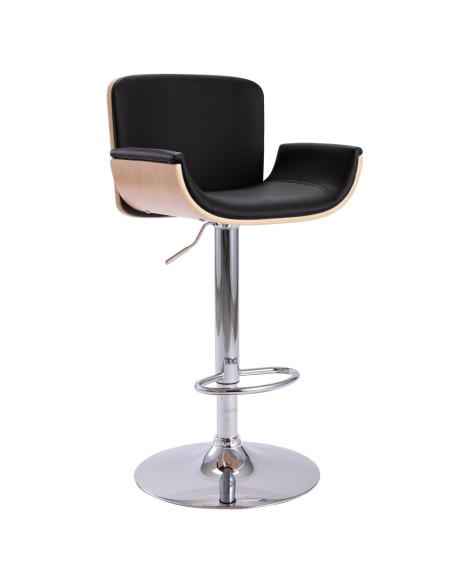 Tabouret de bar Rétro / Vintage en similicuir Noir  {attributes}