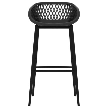 Ensemble Table mange debout Scandinave avec 4 tabourets - Noir - Bois et métal 