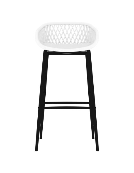 Ensemble Table mange debout Scandinave avec 4 tabourets - Blanc - Bois et métal 