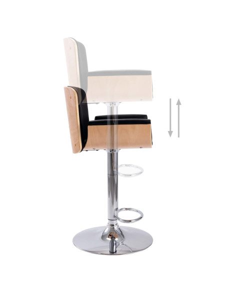 Tabouret de bar Rétro / Vintage en similicuir Noir  {attributes}
