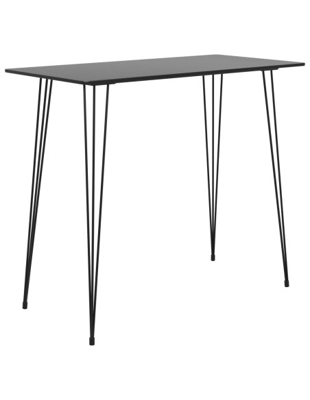 Ensemble Table mange debout Industriel avec 4 tabourets - Noir et gris - Bois et métal 