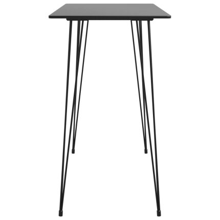 Ensemble Table mange debout Industriel avec 4 tabourets - Noir et gris - Bois et métal 