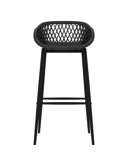 Ensemble Table mange debout Scandinave avec 4 tabourets - Blanc et noir - Bois et métal 