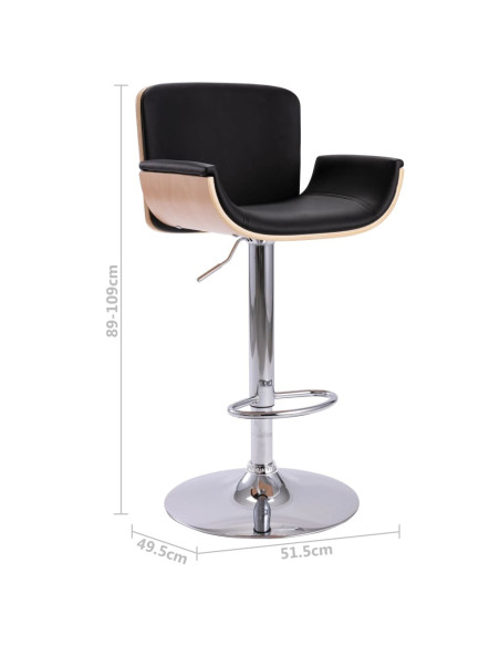 Tabouret de bar Rétro / Vintage en similicuir Noir  {attributes}