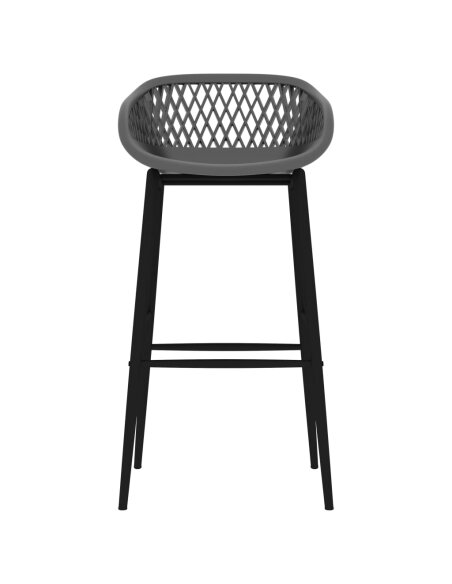 Ensemble Table mange debout Scandinave avec 4 tabourets - Blanc et gris - Bois et métal  Ensemble Table mange debout Scandinave avec 4 tabourets - Blanc et gris - Bois et métal