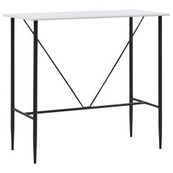 Ensemble Table mange debout Industriel avec 4 tabourets - Tissu Noir - Bois et pied en métal  2