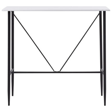 Ensemble Table mange debout Industriel avec 4 tabourets - Tissu Noir - Bois et pied en métal 