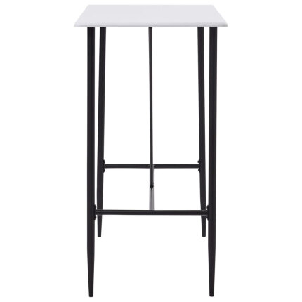 Ensemble Table mange debout Industriel avec 4 tabourets - Tissu Noir - Bois et pied en métal 