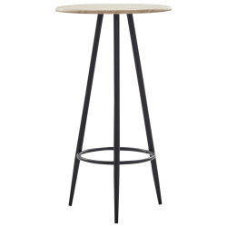 Ensemble Table mange debout Industriel avec 4 tabourets - Chêne - Bois et pied en métal  2