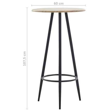 Ensemble Table mange debout Industriel avec 4 tabourets - Chêne - Bois et pied en métal