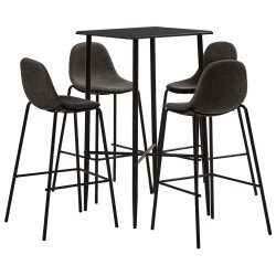 Ensemble Table mange debout Industriel avec 4 tabourets - Noir - Bois et pied en métal