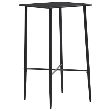 Ensemble Table mange debout Industriel avec 4 tabourets - Noir - Bois et pied en métal 