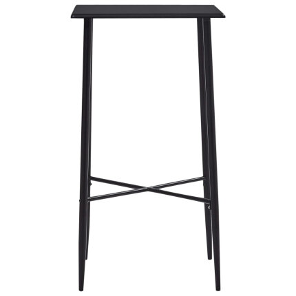 Ensemble Table mange debout Industriel avec 4 tabourets - Noir - Bois et pied en métal 