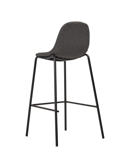 Ensemble Table mange debout Industriel avec 4 tabourets - Noir - Bois et pied en métal 