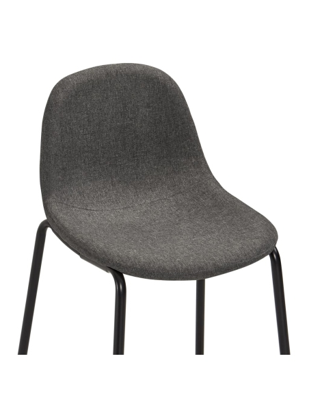 Ensemble Table mange debout Industriel avec 4 tabourets - Noir - Bois et pied en métal 