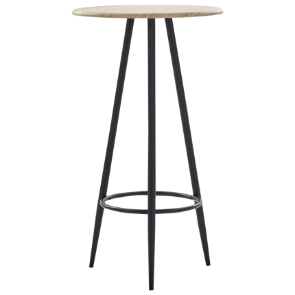 Ensemble Table mange debout Industriel avec 4 tabourets - Noir - Bois et pied en métal 