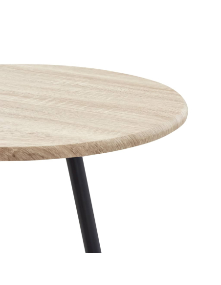 Ensemble Table mange debout Industriel avec 4 tabourets - Noir - Bois et pied en métal 