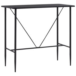 Ensemble Table mange debout Industriel avec 4 tabourets - Noir - Bois et pied en métal  2