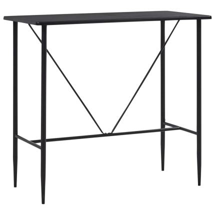 Ensemble Table mange debout Industriel avec 4 tabourets - Noir - Bois et pied en métal 