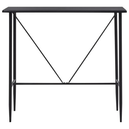Ensemble Table mange debout Industriel avec 4 tabourets - Noir - Bois et pied en métal 