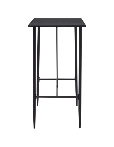 Ensemble Table mange debout Industriel avec 4 tabourets - Noir - Bois et pied en métal 