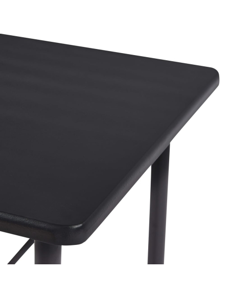 Ensemble Table mange debout Industriel avec 4 tabourets - Noir - Bois et pied en métal 