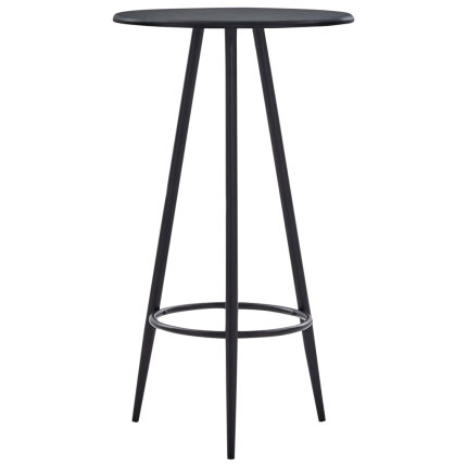 Ensemble Table mange debout Industriel avec 4 tabourets - Noir - Bois et pied en métal