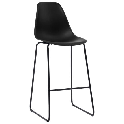 Ensemble Table mange debout Industriel avec 4 tabourets - Noir - Bois et pied en métal