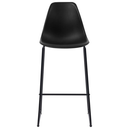Ensemble Table mange debout Industriel avec 4 tabourets - Noir - Bois et pied en métal