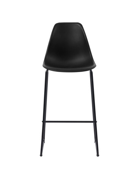 Ensemble Table mange debout Industriel avec 4 tabourets - Noir - Bois et pied en métal  Ensemble Table mange debout Industriel avec 4 tabourets - Noir - Bois et pied en métal