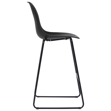 Ensemble Table mange debout Industriel avec 4 tabourets - Noir - Bois et pied en métal