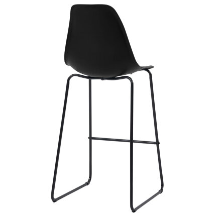 Ensemble Table mange debout Industriel avec 4 tabourets - Noir - Bois et pied en métal