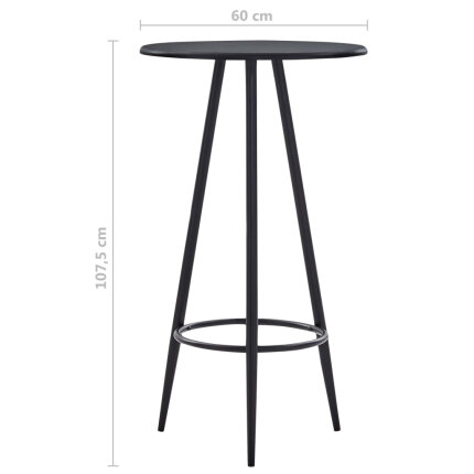 Ensemble Table mange debout Industriel avec 4 tabourets - Noir - Bois et pied en métal