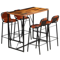 Ensemble Table mange debout Industriel avec 4 tabourets
