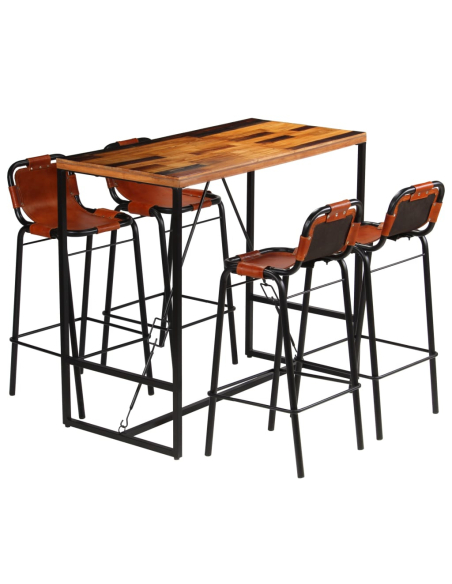 Ensemble Table mange debout Industriel avec 4 tabourets  