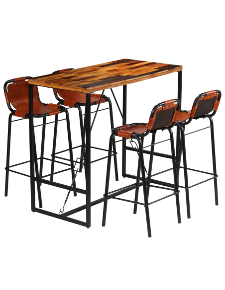 Ensemble Table mange debout Industriel avec 4 tabourets  