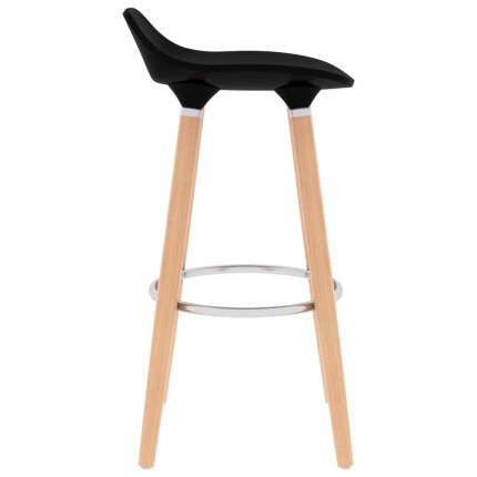 Ensemble Table mange debout Scandinave avec 2 tabourets - Noir et banc - Métal et Bois 