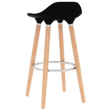 Ensemble Table mange debout Scandinave avec 2 tabourets - Noir et banc - Métal et Bois 