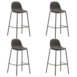Ensemble Table mange debout Industriel avec 4 tabourets - Blanc - Bois et pied en métal  2